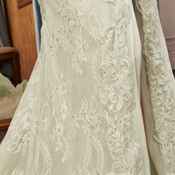 COPY - Sage green or dusty rose one shoulder mermaid long gown - Picture 4 of 10